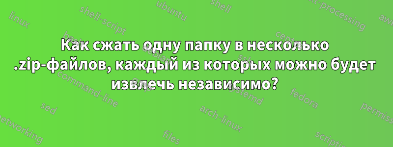 Как сжать одну папку в несколько .zip-файлов, каждый из которых можно будет извлечь независимо?