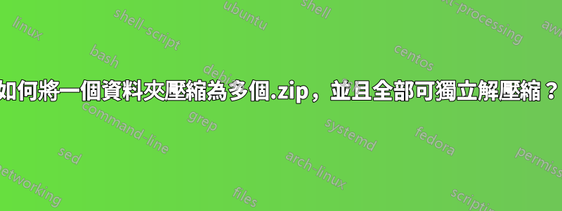 如何將一個資料夾壓縮為多個.zip，並且全部可獨立解壓縮？