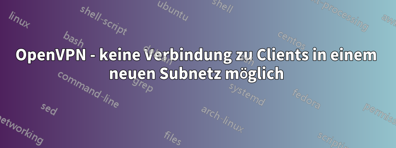 OpenVPN - keine Verbindung zu Clients in einem neuen Subnetz möglich