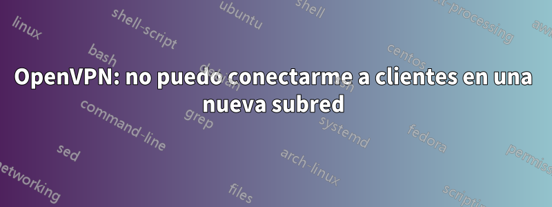 OpenVPN: no puedo conectarme a clientes en una nueva subred