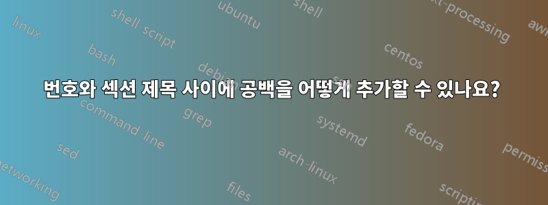 번호와 섹션 제목 사이에 공백을 어떻게 추가할 수 있나요?