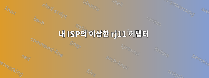 내 ISP의 이상한 rj11 어댑터