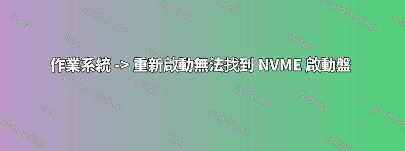 作業系統 -> 重新啟動無法找到 NVME 啟動盤