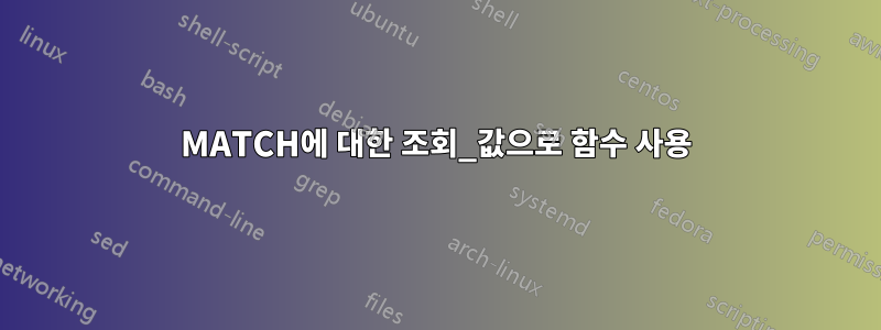 MATCH에 대한 조회_값으로 함수 사용