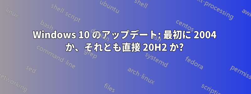 Windows 10 のアップデート: 最初に 2004 か、それとも直接 20H2 か?