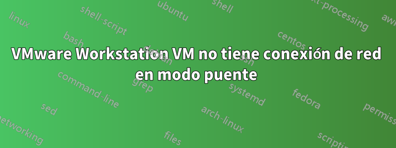 VMware Workstation VM no tiene conexión de red en modo puente