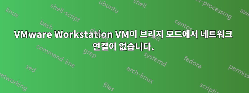 VMware Workstation VM이 브리지 모드에서 네트워크 연결이 없습니다.