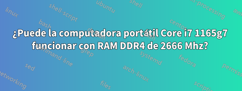 ¿Puede la computadora portátil Core i7 1165g7 funcionar con RAM DDR4 de 2666 Mhz?