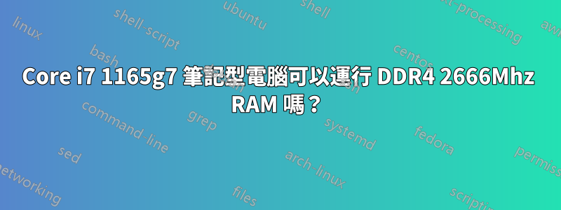 Core i7 1165g7 筆記型電腦可以運行 DDR4 2666Mhz RAM 嗎？