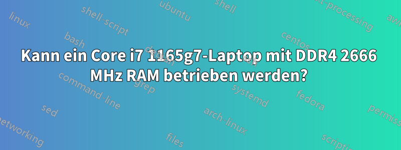 Kann ein Core i7 1165g7-Laptop mit DDR4 2666 MHz RAM betrieben werden?