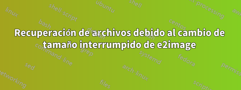 Recuperación de archivos debido al cambio de tamaño interrumpido de e2image