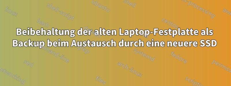 Beibehaltung der alten Laptop-Festplatte als Backup beim Austausch durch eine neuere SSD