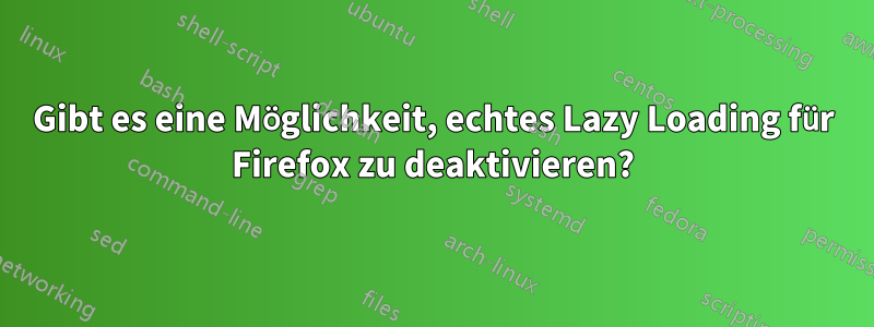 Gibt es eine Möglichkeit, echtes Lazy Loading für Firefox zu deaktivieren?