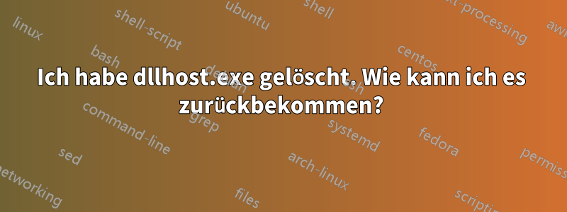 Ich habe dllhost.exe gelöscht. Wie kann ich es zurückbekommen?