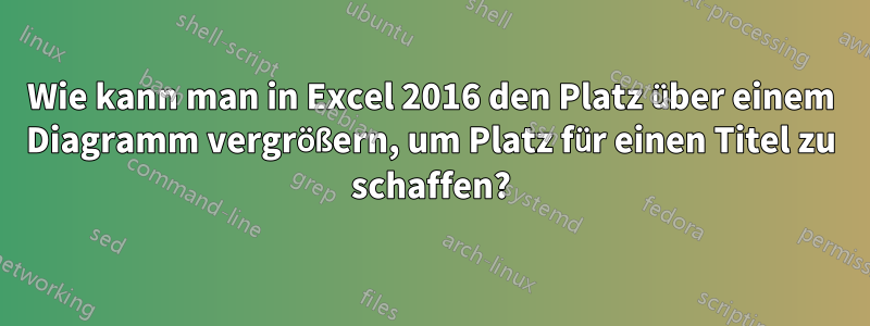 Wie kann man in Excel 2016 den Platz über einem Diagramm vergrößern, um Platz für einen Titel zu schaffen?