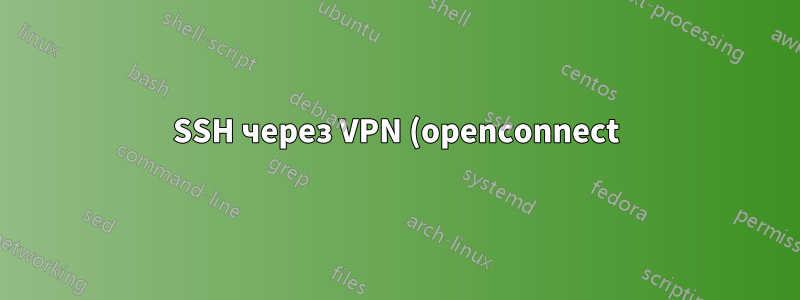 SSH через VPN (openconnect) в одну строку
