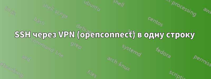 SSH через VPN (openconnect) в одну строку