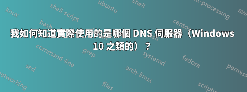 我如何知道實際使用的是哪個 DNS 伺服器（Windows 10 之類的）？