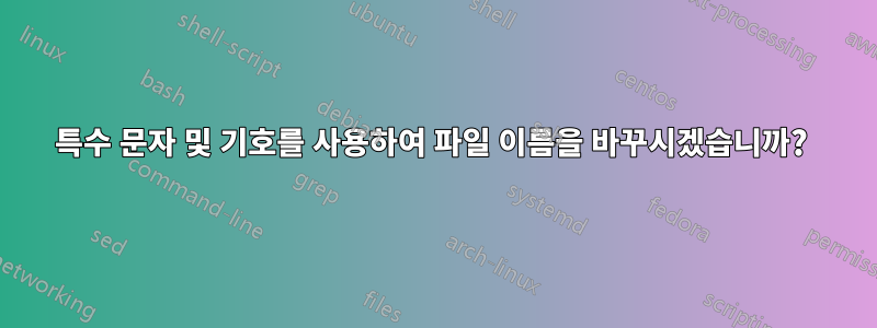 특수 문자 및 기호를 사용하여 파일 이름을 바꾸시겠습니까? 