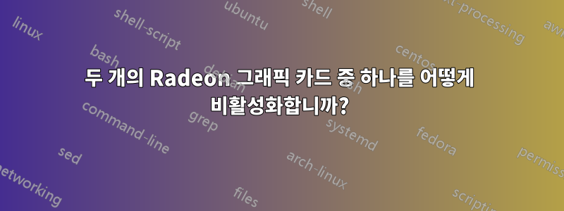 두 개의 Radeon 그래픽 카드 중 하나를 어떻게 비활성화합니까?