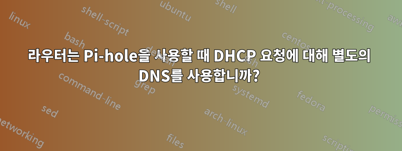 라우터는 Pi-hole을 사용할 때 DHCP 요청에 대해 별도의 DNS를 사용합니까?