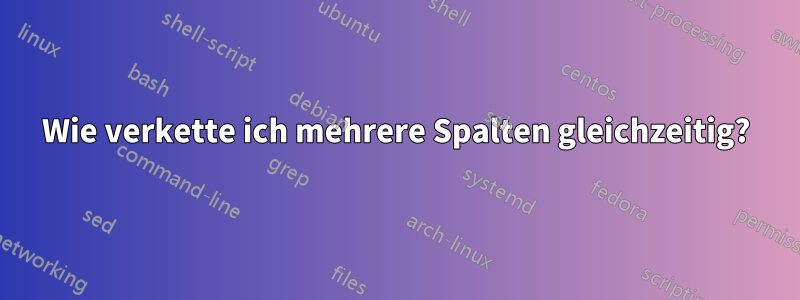 Wie verkette ich mehrere Spalten gleichzeitig?