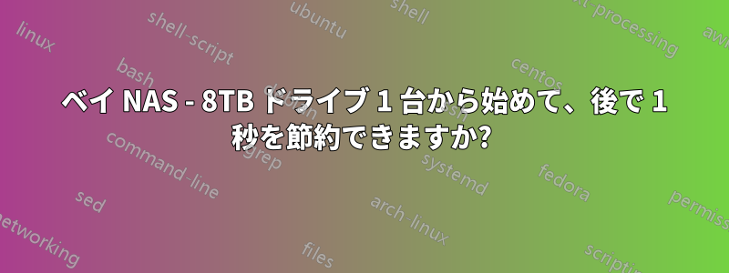 2 ベイ NAS - 8TB ドライブ 1 台から始めて、後で 1 秒を節約できますか?