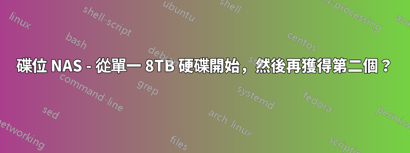 2 碟位 NAS - 從單一 8TB 硬碟開始，然後再獲得第二個？