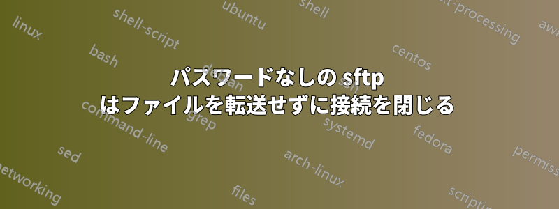 パスワードなしの sftp はファイルを転送せずに接続を閉じる