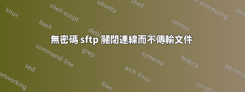 無密碼 sftp 關閉連線而不傳輸文件