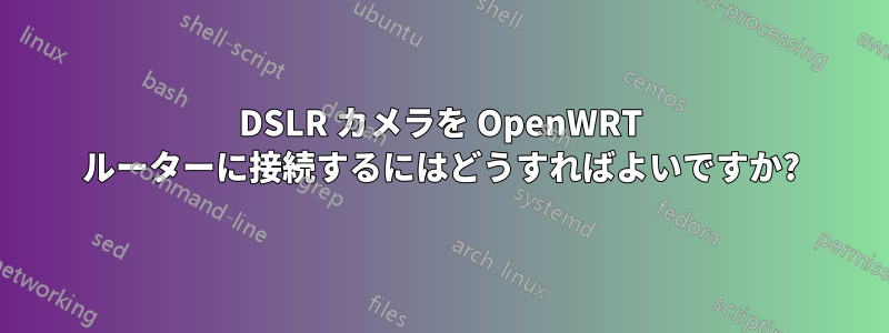 DSLR カメラを OpenWRT ルーターに接続するにはどうすればよいですか?