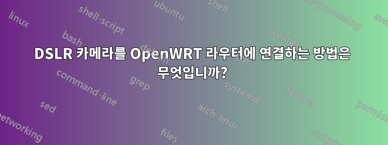 DSLR 카메라를 OpenWRT 라우터에 연결하는 방법은 무엇입니까?