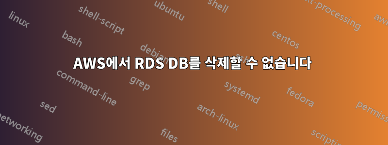 AWS에서 RDS DB를 삭제할 수 없습니다