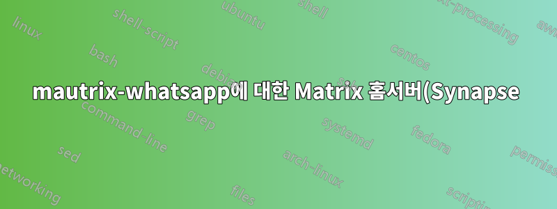 mautrix-whatsapp에 대한 Matrix 홈서버(Synapse) 설정