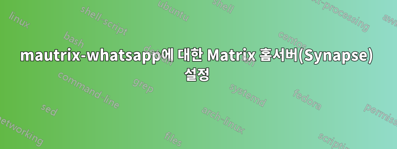 mautrix-whatsapp에 대한 Matrix 홈서버(Synapse) 설정