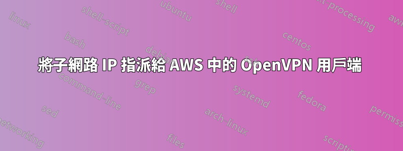 將子網路 IP 指派給 AWS 中的 OpenVPN 用戶端