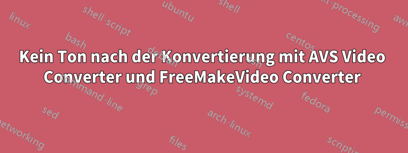 Kein Ton nach der Konvertierung mit AVS Video Converter und FreeMakeVideo Converter