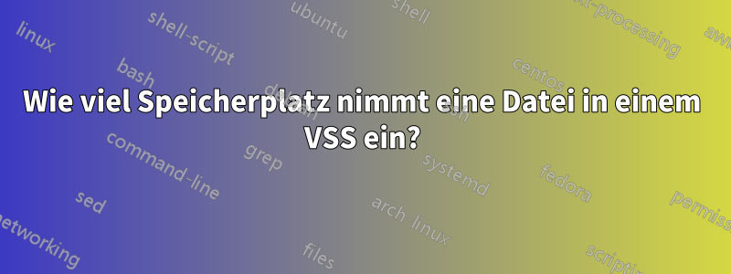 Wie viel Speicherplatz nimmt eine Datei in einem VSS ein?