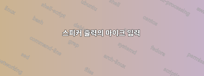 스피커 출력의 마이크 입력