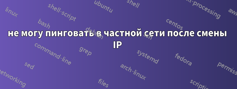 не могу пинговать в частной сети после смены IP