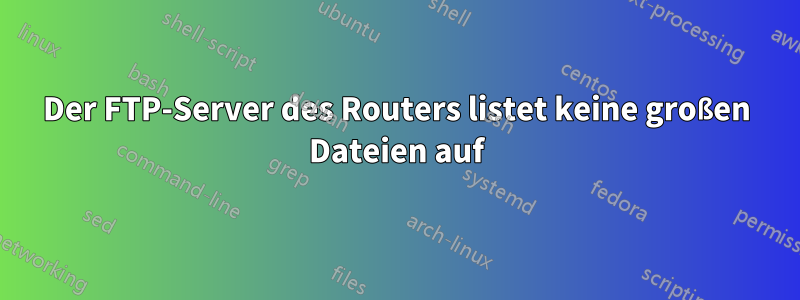 Der FTP-Server des Routers listet keine großen Dateien auf