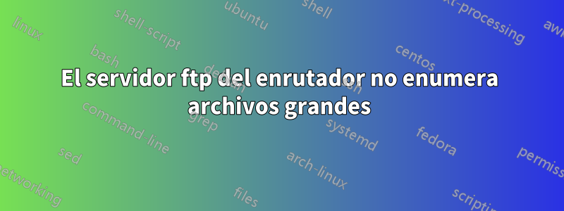 El servidor ftp del enrutador no enumera archivos grandes