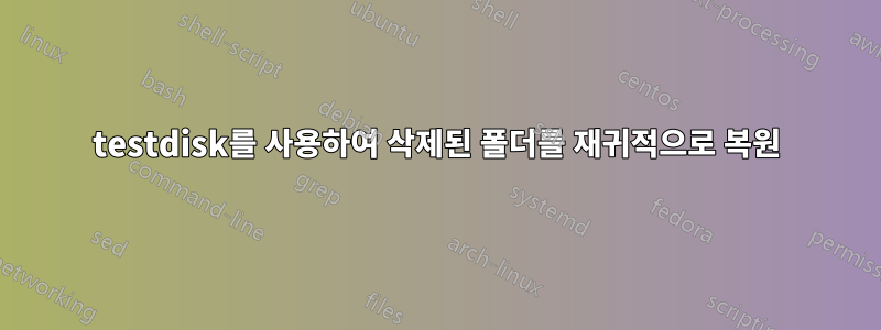 testdisk를 사용하여 삭제된 폴더를 재귀적으로 복원