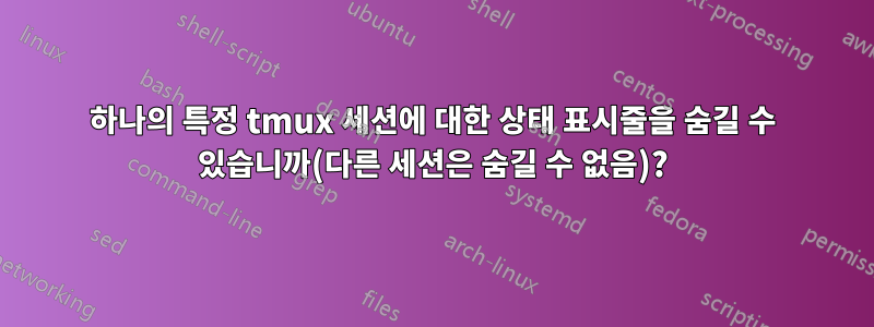 하나의 특정 tmux 세션에 대한 상태 표시줄을 숨길 수 있습니까(다른 세션은 숨길 수 없음)?