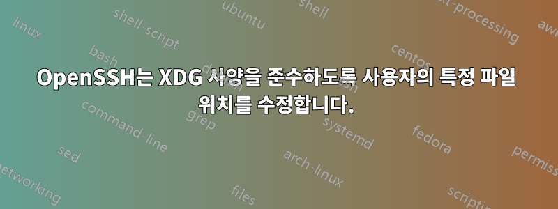 OpenSSH는 XDG 사양을 준수하도록 사용자의 특정 파일 위치를 수정합니다.