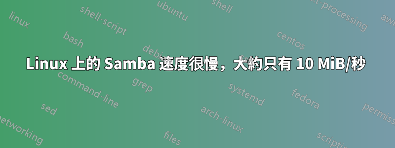 Linux 上的 Samba 速度很慢，大約只有 10 MiB/秒