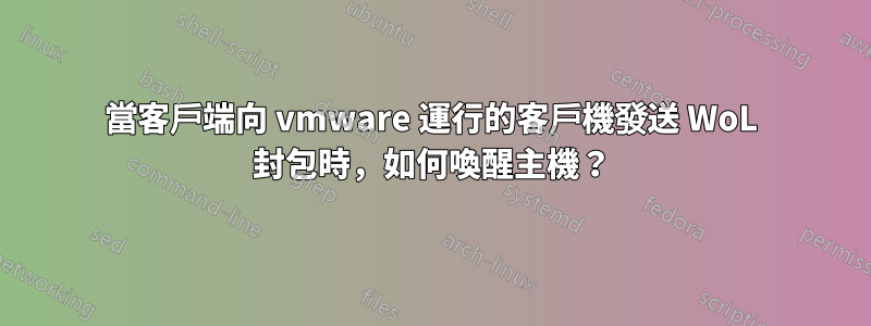 當客戶端向 vmware 運行的客戶機發送 WoL 封包時，如何喚醒主機？