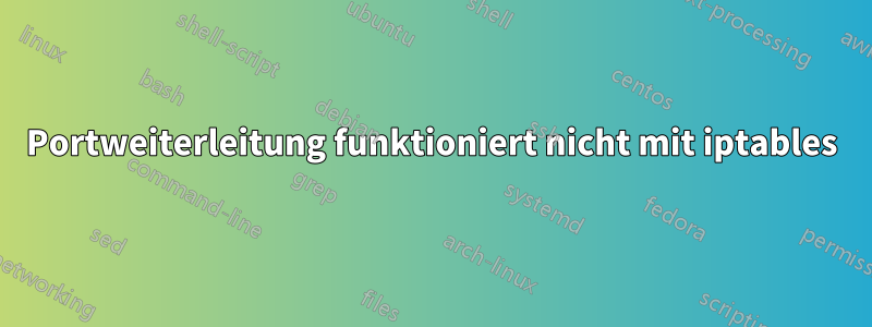 Portweiterleitung funktioniert nicht mit iptables