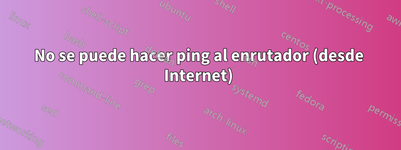 No se puede hacer ping al enrutador (desde Internet)