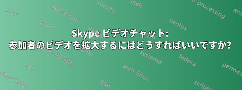 Skype ビデオチャット: 参加者のビデオを拡大するにはどうすればいいですか?